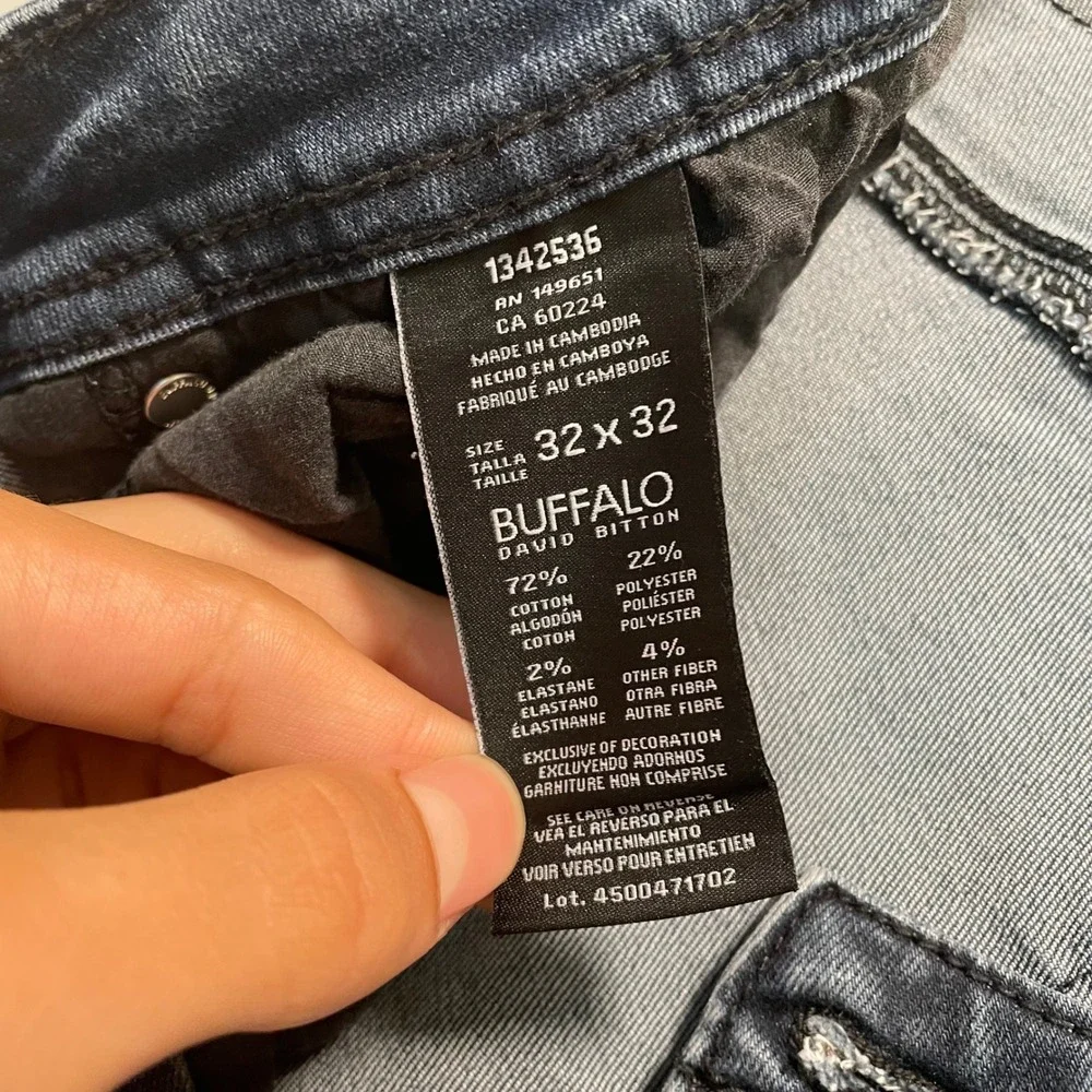 Buffalo David Bitton Axel Slim Stretch Jeans Mens 32x32 Dark Wash Denim 1342536